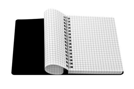 Schwarzes Ringbuch DIN A5 Papier kariert Notizbuch Hintergrund transparent PNG cut out