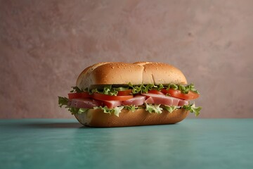 Minimal hoagie sandwich centered