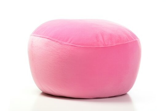 Soft pink plush ottoman