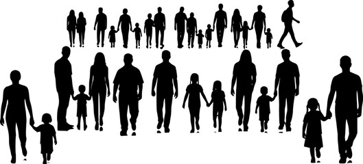 set of people silhouettes 