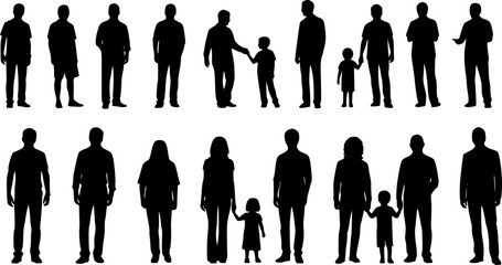 set of people silhouettes 