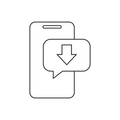 Mobile data download file line icon