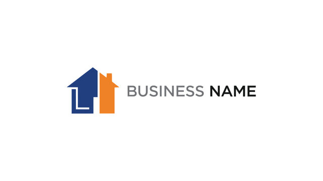 a logo featuring a house with business name silhouette