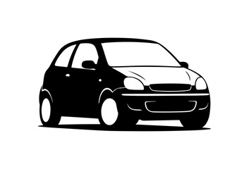 Obraz premium Black Silhouette Car Vector Illustration