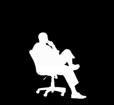 silhouette of a man with daily action in office