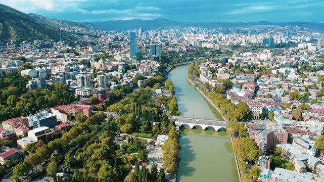 Tblisi Georgia downtown the modern meets the classical beutiful touristic city