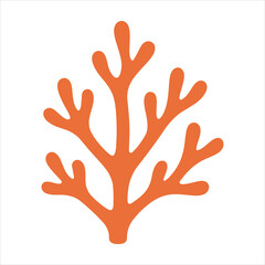 Obraz premium Coral Branch illustration, Cute Summer Clipart, Cute Little Summer Art, summer Beach design