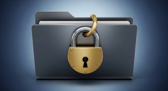 Secured folder icon with padlock representing privacy and data protection