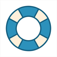Fototapeta premium Lifebuoy illustration, Cute Summer Clipart, Cute Little Summer Art, summer Beach design
