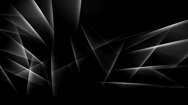 Abstract glowing white geometric lines on black background