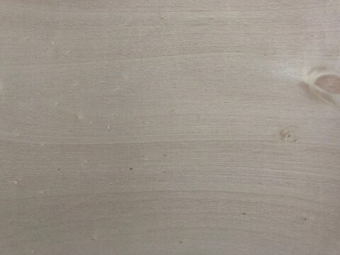 High-quality texture of natural birch plywood panel. Features a smooth, light-colored wooden surface with subtle grain patterns and small organic knots. Ideal for background or carpentry design.