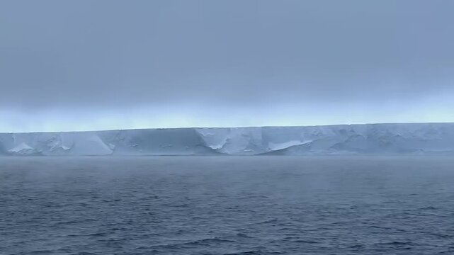 Vast Antarctic Ice Shelf Stretching Across Polar Ocean