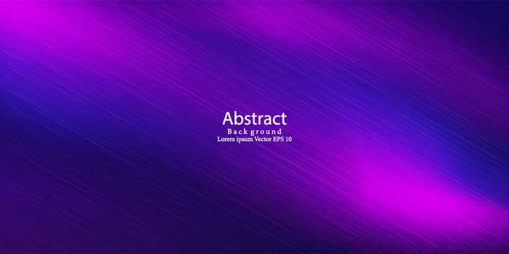 Futuristic dark abstract background with vibrant violet and pink glowing waves on a deep navy backdrop. Modern creative trendy design in vector illustration