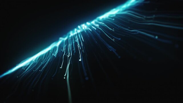 Digital Streaming Lines Technology Background
Hitech digital loop made up of lines and strings flowing and going in and out on black background