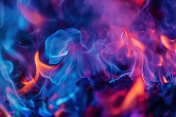 Fototapeta premium Bioluminescence fire background backgrounds vibrant color fireplace.