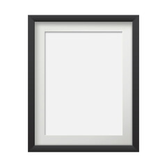 Obraz premium Realistic Empty Black Picture Frame Mockup Template, Isolated on Transparent Background, png