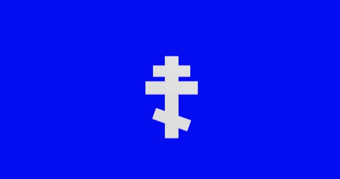 Christianity religion concept on blue monochrome. 3d render video.