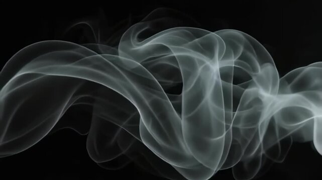 Ethereal smoke patterns on black background