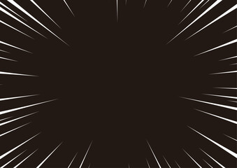 漫画風集中線・効果線のバリエーションセット（白・黒背景）