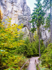G&oacute;ry Stołowe. Skały Adrszpaskie, Narodowy Rezerwat Przyrody. Czechy.	