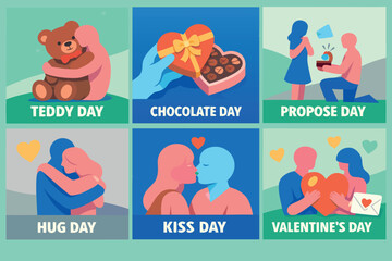 Fototapeta premium Sweet Moments From Hug To Valentine day