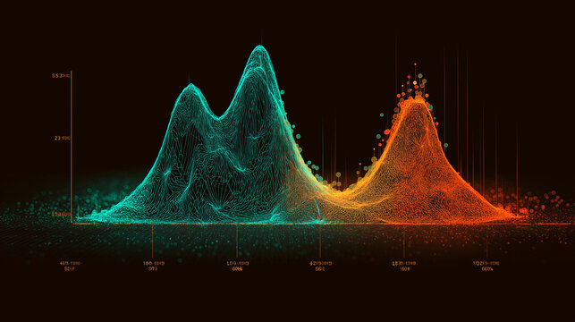 A conceptual illustration of Bayesian learning using probabilities and statistical inference.