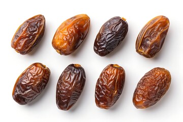 Obraz premium Medjool Dates Variety, Different Types Dates Closeup, Assorted Dried Dates Row, Organic Dates Comparison, Fresh Dates Selection