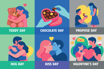 Fototapeta premium Sweet Moments From Hug To Valentine day