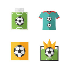 Soccer ball main subject in four icons.