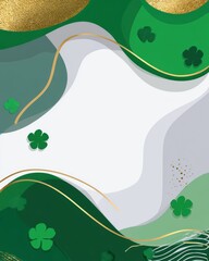 Fototapeta premium St. Patrick's Day Modern Abstract Background with Green Elements