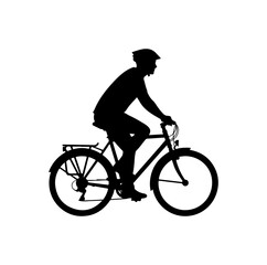 Obraz premium Silhouette of a Cyclist on a Mountain Bike