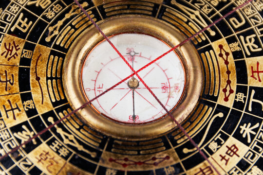 chinese Feng Shui Compass isolated on white background