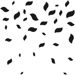 Falling Twisted Rectangle Leaf Silhouette Icons