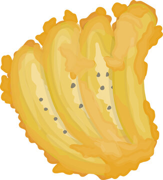 Indonesian Food Pisang Goreng Kipas Illustration