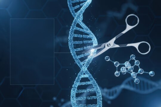 Gene editing concept with DNA scissors