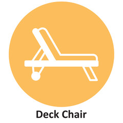 Deck Chair Vector icon which can easily modify or edit