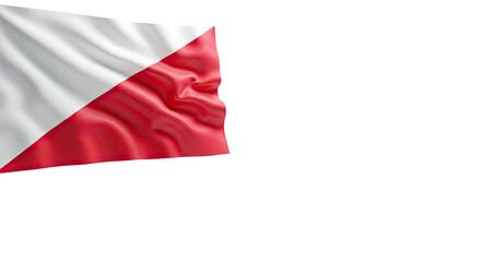 Obraz premium Waving White and Red Diagonal Striped Flag