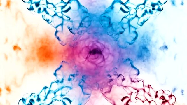 Colorful Smoke Patterns on White Background - Abstract Design Element.