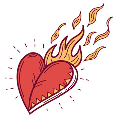 Burning Heart of Passion Illustration