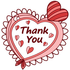 Thank You Heart Greeting Illustration