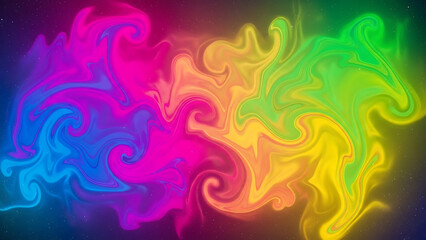 Rainbow colored smoke swirling abstract background.