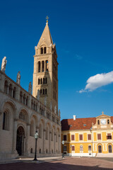 Fototapeta premium Pécs Cathedral (St. Peter and St. Paul's Cathedral), a magnificent example of Romanesque and Neo-Romanesque architecture in the heart of Pécs, Hungary.