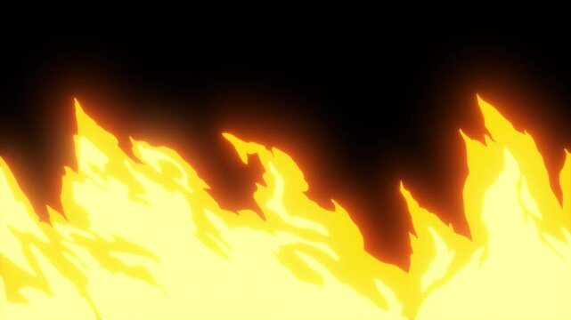 Fire on black background overlay animation transition video.