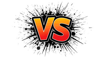 Obraz premium Dynamic comic-style VS typography with ink splash explosion effect