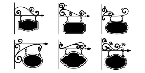 ornamental name plate shopt store name sign ornamental old vintage rustic 