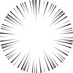 手書き風 集中線 放射状 スピード感 漫画エフェクト インパクト重視 黒