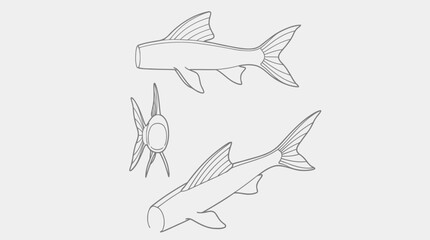 Fototapeta premium Illustration of Fish and Marine Life, Aquatic Scene, Underwater, Artwork