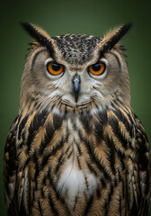 Obraz premium World Wildlife Day – European Eagle Owl Portrait with Copy Space