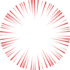 手描き風 集中線 セット 放射状 スピード感 漫画エフェクト 赤