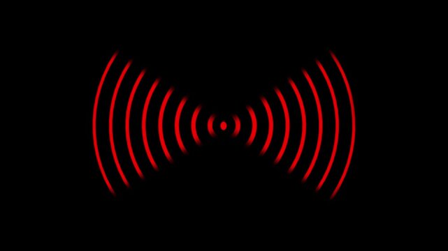 Radio waves waves background. network tower produced radio wave concept. Radio Waves in Circle Form, Radio wave signal animated background. Technology radio waves signal icon animation. 4k...